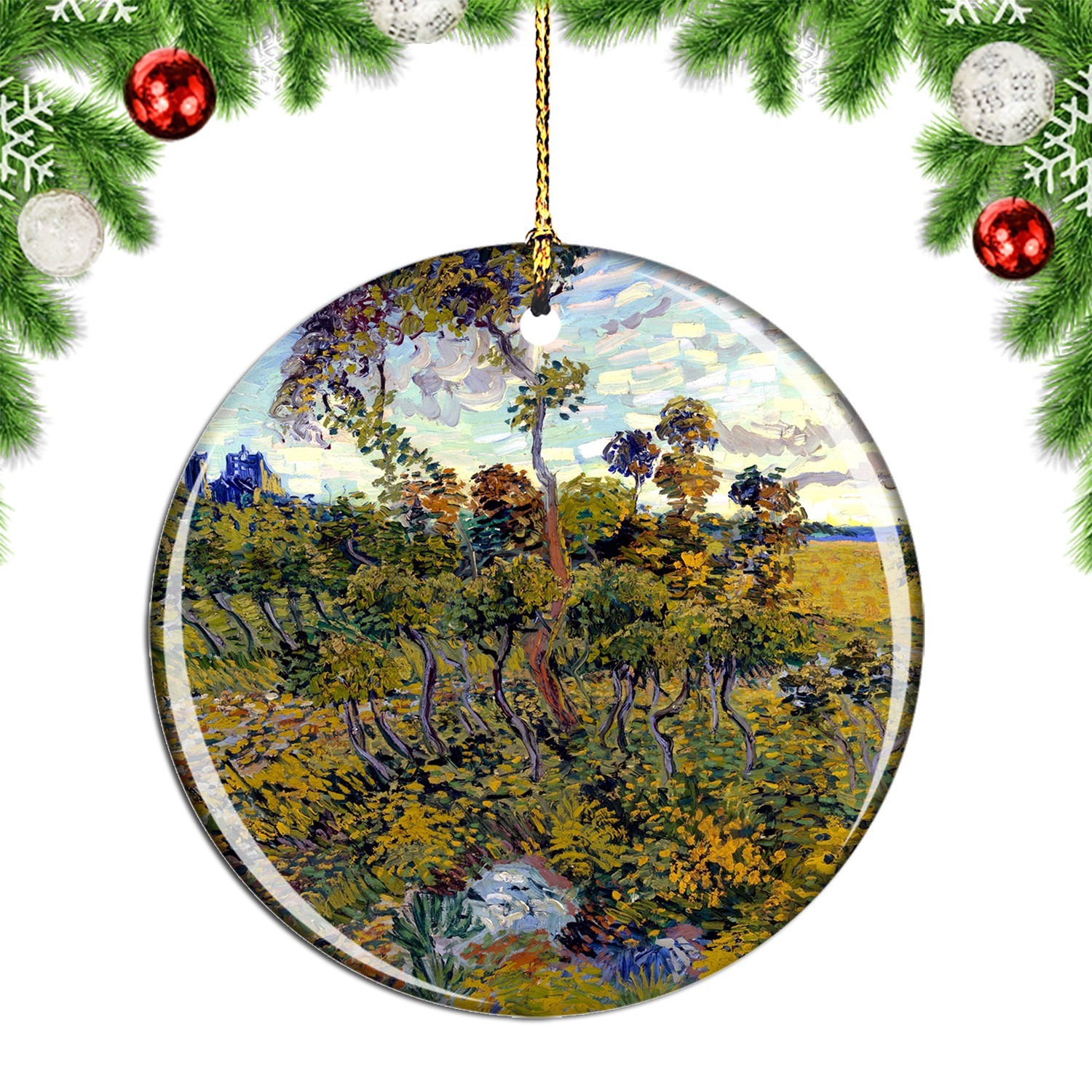 Van Gogh Sunset At Montmajour Painting Christmas ornament city travel souvenir