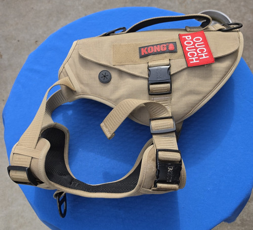 KONG Tactical Vest Harness Adjustable Padded Handle Nylon Tan XL