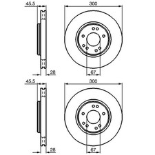 2X BOSCH BREMSSCHEIBEN Ø300mm VORNE PASSEND FÜR MERCEDES-BENZ 124 190 E-KLASSE