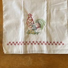 Crosstitch, Kitchen Towel, Rooster And Grass, New, 16 1/2” X 27“, Decorative