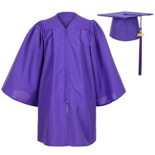 Matte Kindergarten Preschool Graduation Gown Cap Set With Year Tassel Kids
