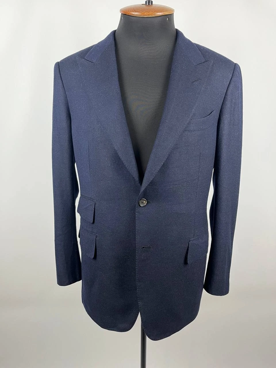 Tom Ford — TOM FORD Navy Blue Wool Cashmere Blazer Jacket Windsor Base A Size 54R