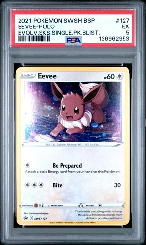 2021 POKEMON SWSH EVOLVING SKIES SINGLE PACK BLISTERS EEVEE-HOLO PSA 5