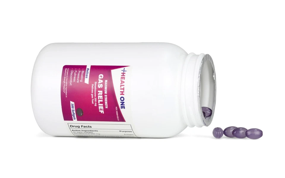 Гелевые капсулы для снятия газа максимальной прочности, 250 мг симетикона, 300 штук - Изображение 3 из 4