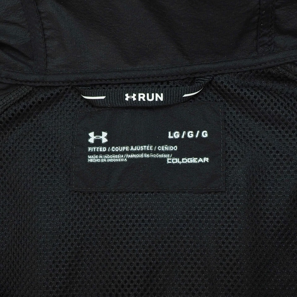 Nueva Chaqueta Under Armour Run Storm Para Hombres Grande Negra UA Correr Sudadera con Capucha Cremallera Completa Foto 4 de 4