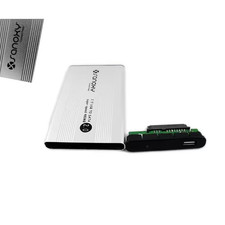 USB 2.0 External 2.5 In. HDD Enclosure Case for Pc/Mac, Sata Silver