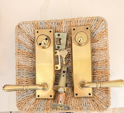 Emtek 8981US7 5-1/2'' Quincy Entry Passage Double Keyed sideplate With Lever Bras