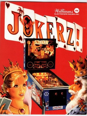 1988 Williams Jokerz Pinball Machine Flyer Vintage Arcade Game Ephemera