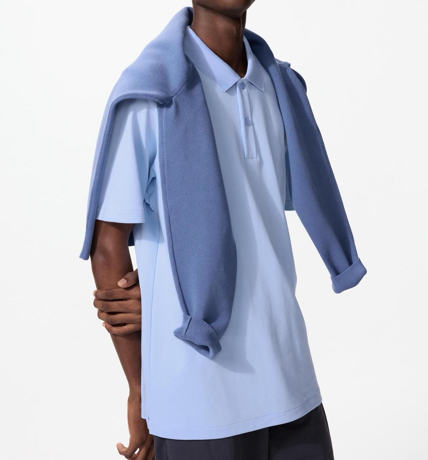 Genuine UNIQLO AIRism Cotton Pique Polo Shirt (Short Sleeve) BLUE UNISEX