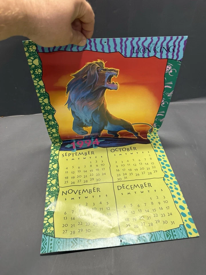 Calendario de Pared Disney Rey León 1995 12"x 12" De Colección Años 90 RARO Foto 4 de 4
