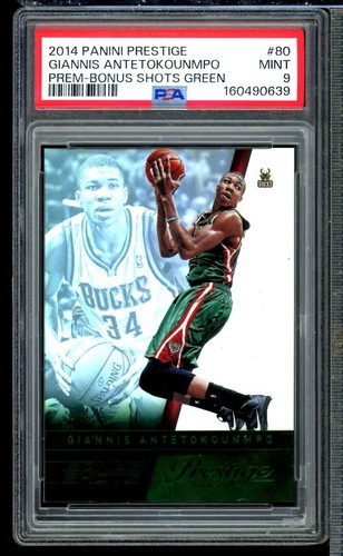Giannis Antetokounmpo 2014-15 Panini Prestige Bonus Shots Green (4/5) #80 PSA 9