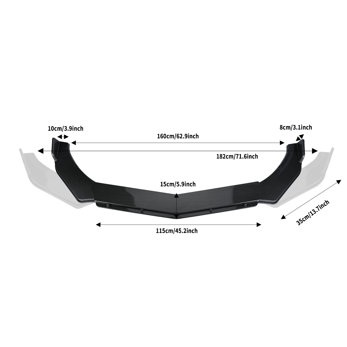 For Nissan Altima Carbon Fiber Front Bumper Lip Splitter Body Kits + Strut Rods