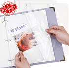 60 Pages Photo Album Refill for 3 Ring Binder 9x11 Self Adhesive for 2x3 4x6 5x7