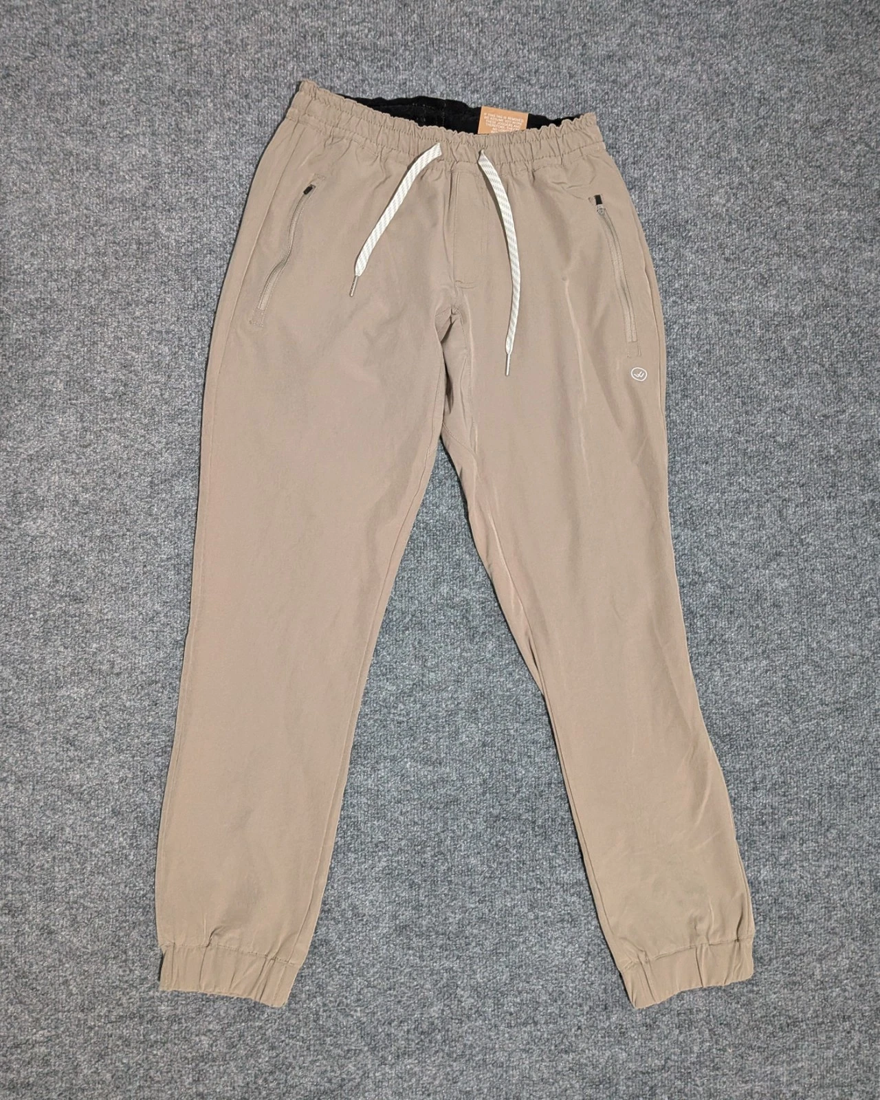 Wowie Hoth Jogger Pants Mens Small Elastic Waist Drawstring Beige