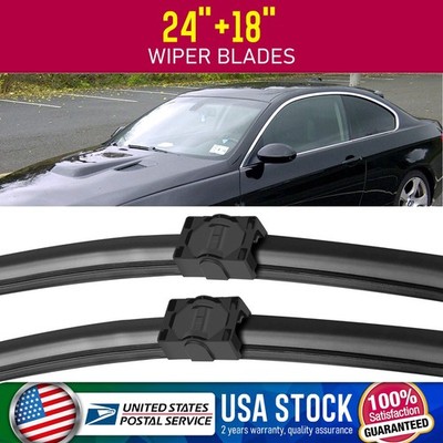 Super Clean 24''+18'' Side lock Wiper Blades Set For 2007-2009 BMW 328i/335i