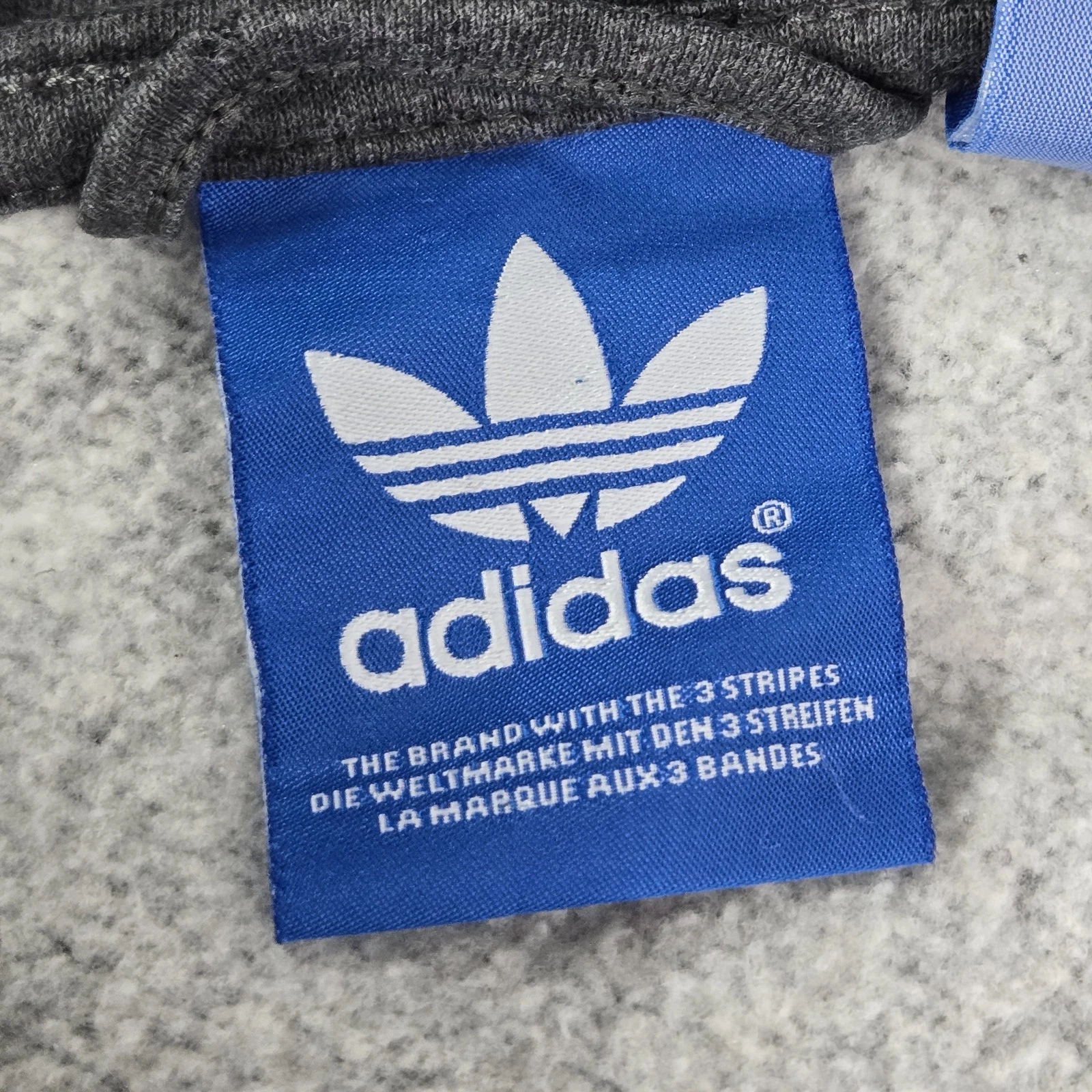 Adidas Men Jacket L Gray Fleece Activewear Zipper Logo Long Sleeve READ - product detail image 4