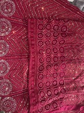 Unstitched Fusion Pink lehenga Choli Net Rhinestone Embellished for Women.
