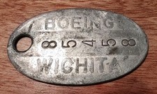 Vintage Boeing Wichita Aircraft Tool Chit Key Fob #85458 Check Tag