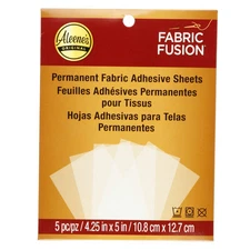 Aleene's Fabric Fusion Clear Adhesive Sheets No Sew Machine Washable 5 Pack