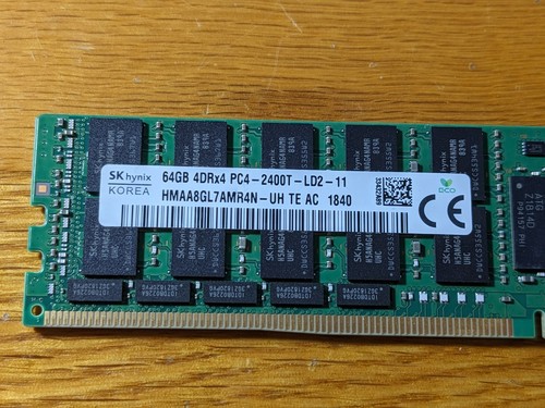 HPE 64gb PC4-2400T 4DRx4 DDR4 ECC LRDIMM Reg Server Memory 809085-091 819413-001 - Picture 4 of 4
