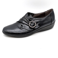 Life Stride Shoes Womens Imagine Black 10 Memory Foam Loafers Buckle Dressy
