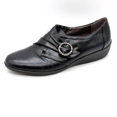Life Stride Shoes Womens Imagine Black 10 Memory Foam Loafers Buckle Dressy