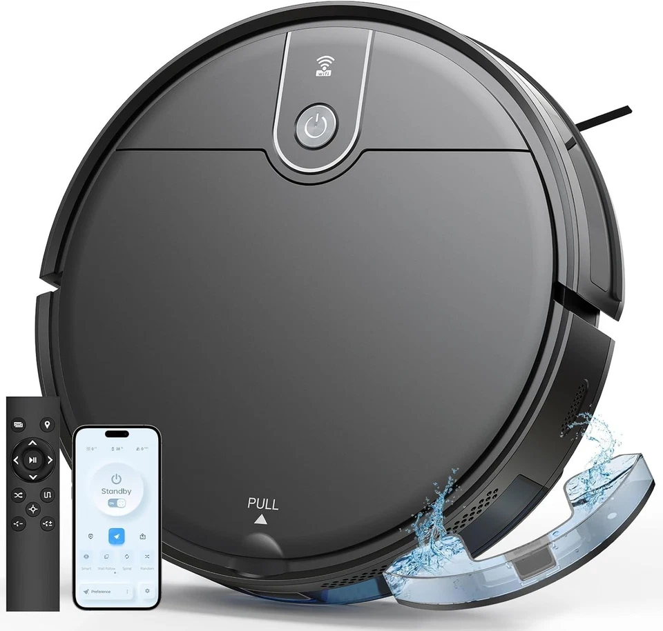 Compact 3000Pa Robot Vacuum with Mopping, 120 Mins Runtime, Wi-Fi/App Remote - Image 3 of 4