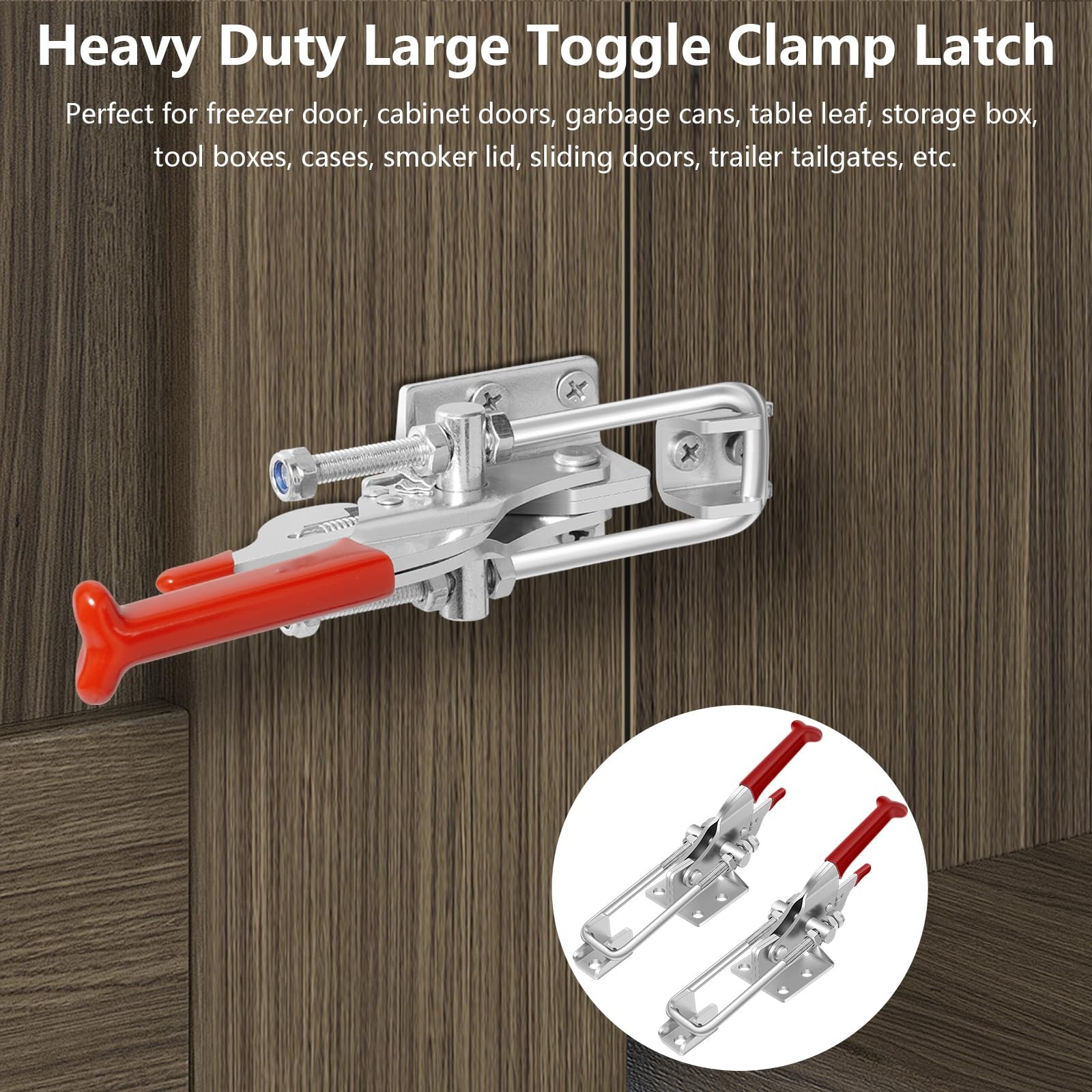 2Pack Heavy Duty Toggle Latch Clamp 2000Lbs Adjustable Lock Smoker Use