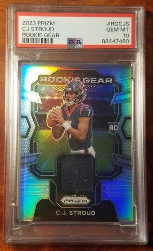 2023 Panini Prizm CJ Stroud Rookie Gear Silver Patch RC #RG-CJS PSA 10