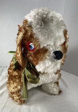 Vtg St Bernard Dog 19" Plush Stuffed Animal 1950s-60s BIG EYES Rockabilly Carnie