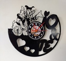 orologio in vinile,PAPERINO E PAPERINA,FATTO A MANO ,NUOVO,IDEA REGALO.