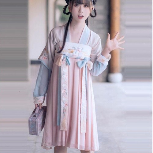 Mädchen altes chinesisches besticktes Hanfu Kleid Tops Brust Rock Anzug Lolita - Bild 1 von 8