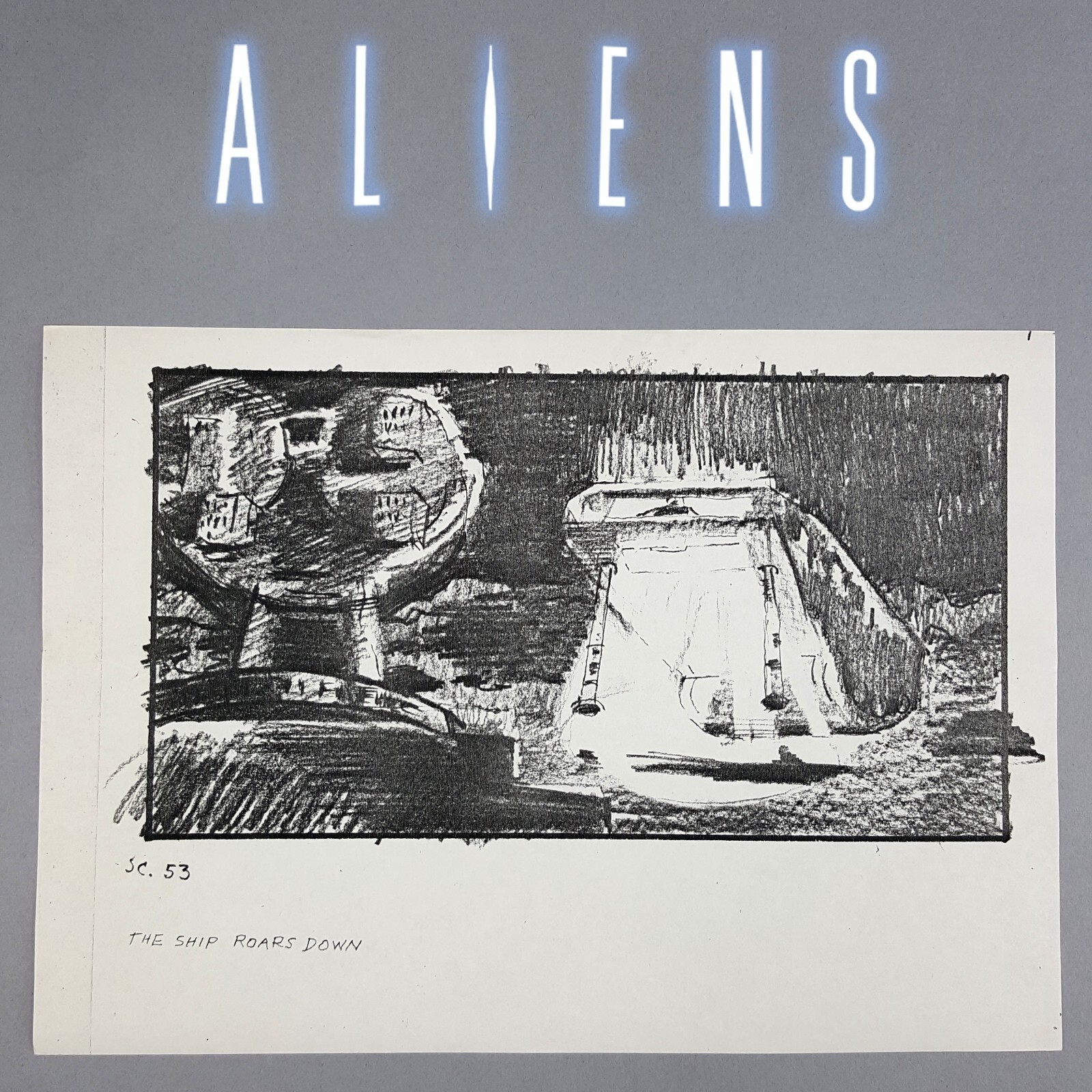 Aliens (1986) - Production Used Storyboard, The Ship Roars Down, COA