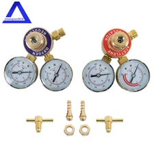 Oxygen Acetylene Gas Regulator Dual Gauge CGA540 & CGA200 Welding Cutting Torch