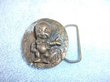 Vintage Porky Pig Belt Buckle 3D Solid Brass or bronze Warner bros Looney Tunes