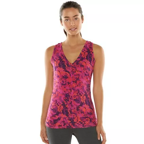 Women's Gaiam Quest Pink & Purple V-Neck Yoga Tank Size XS MSRP $36