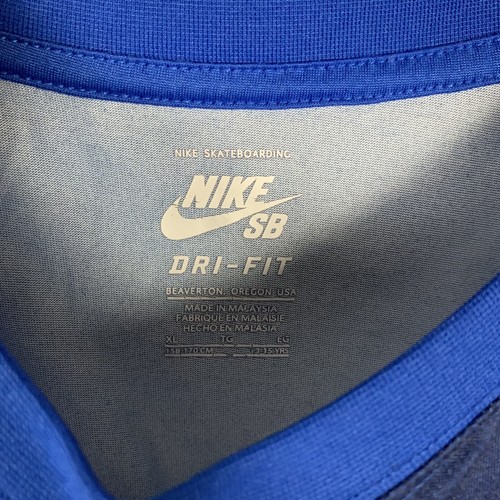 Camiseta NIKE SB Juvenil XL Skateboarding Dri-Fit Manga Corta Azul Deletrear Polye - Imagen 5 de 12