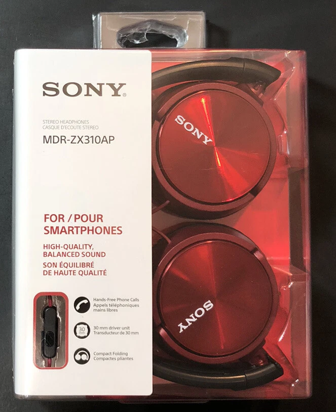 [ NEW Wired eBay On-Ear ] MDR-ZX310AP Official Headphone Sony Stereo | Red