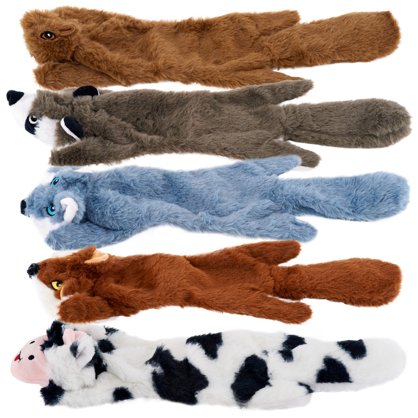 Pets & Play No Stuffing Squeaky Plush Dog Toy | Squeaker + Crinkle Stuffingless
