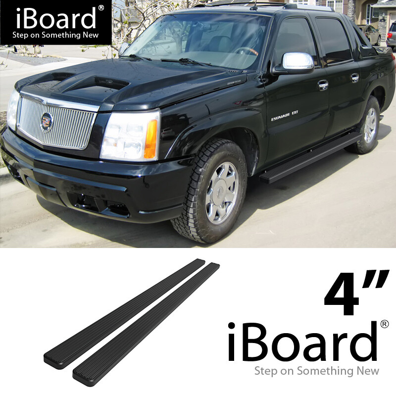 Running Board Side Step Bars 4in Aluminum Black Fit Cadillac