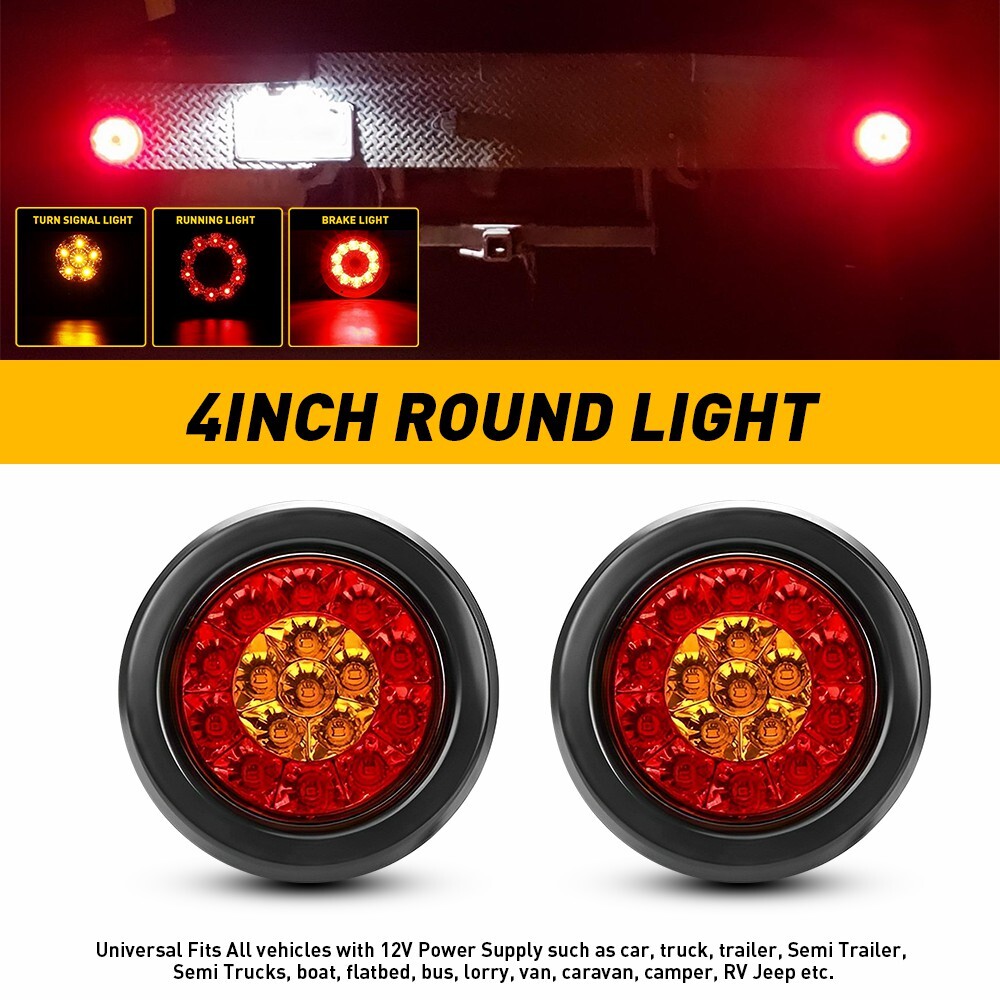 2X Red White 16 LED 4