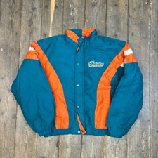 Starter Bomber Jacket Miami Dolphins Nfl Sports Coat, Green Womens Xl