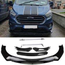 Front Bumper Lip Splitter Spoiler + Strut Rods For Ford Transit Connect 2014-21