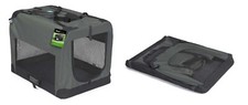 Dog Crate Soft Side Collapsible Charcoal Sturdy Light Weight Portable Travel