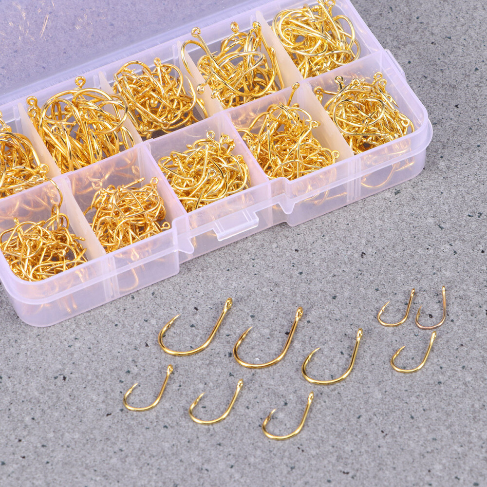 500pcs Fishing Hook Set High Carbon Steel Perforated Anchor Fishing