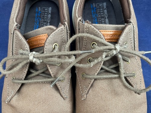 SKECHERS UK 11 STREET DRESS COLLECTION MEMORY FOAM BROWN FABRIC LACE UP SHOES - Picture 6 of 6