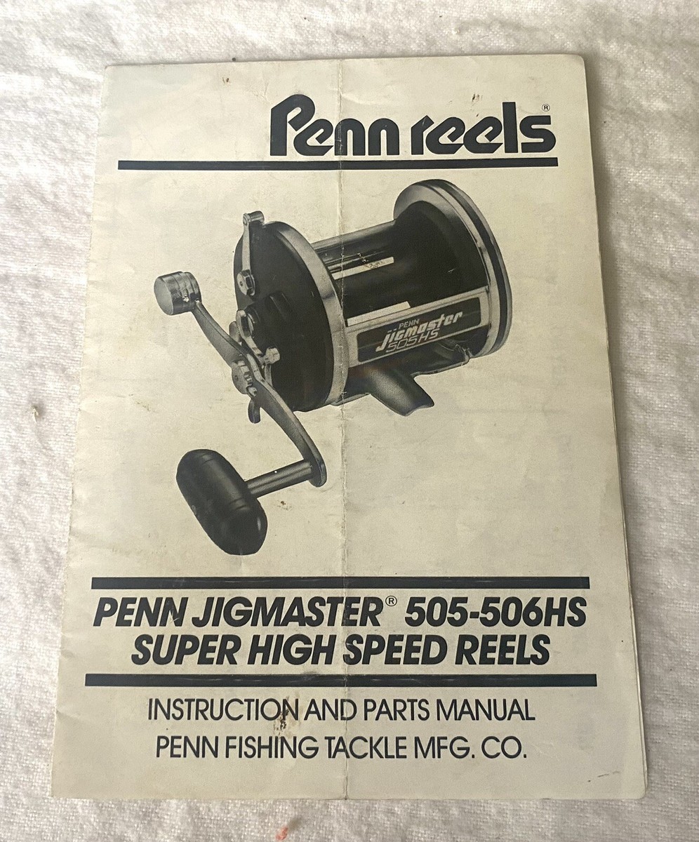 baitcasting reel penn instructions Penn Jigmaster 505-506HS Fishing Reel Instruction + Parts Manual + Tips  Leaflet