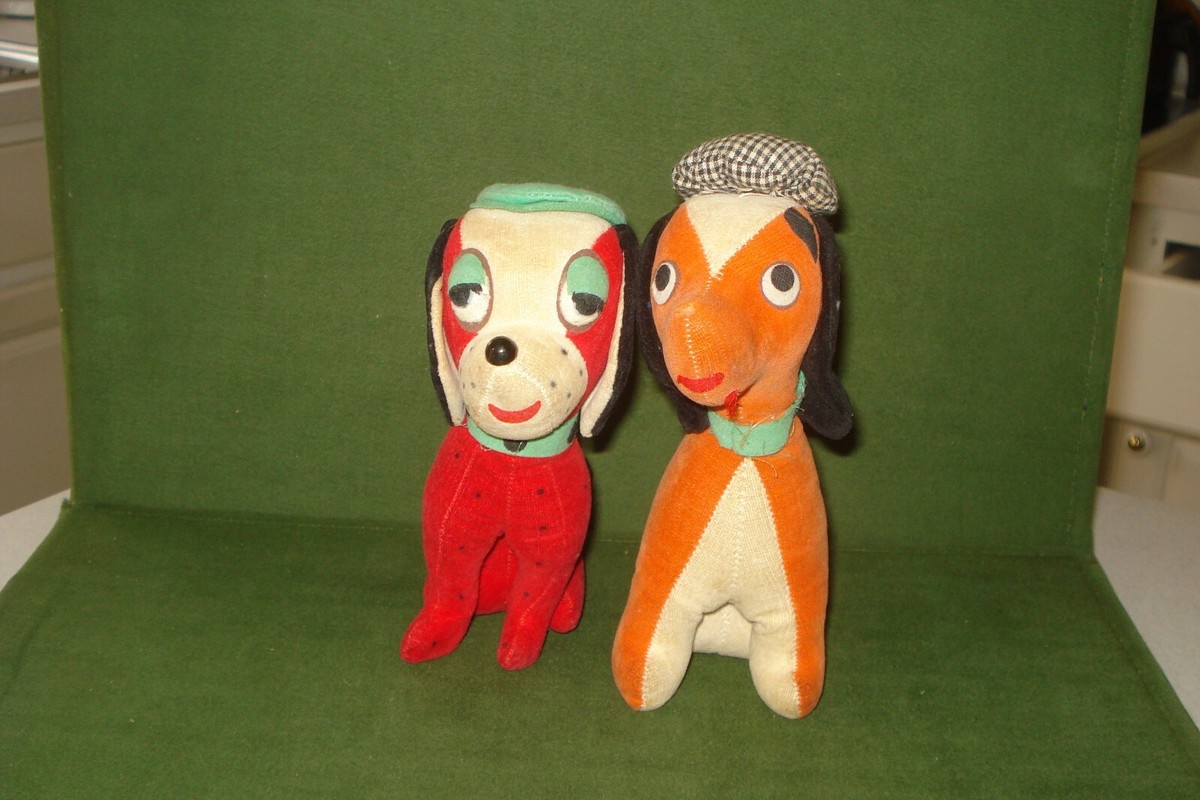 Vintage 1960's Dream Pets- Dogs with Berets, R. Dakin, Velveteen, japan Vintage 1960's Dream Pets- Dogs with Berets, R. Dakin, Velveteen, japan