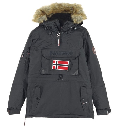 Geographical Norway Men Parka Jacket Anorak Insulated Black Tr4 Size M