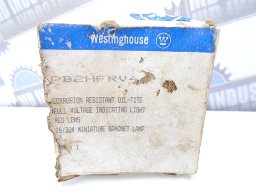 Westinghouse - PB2HFRV4- Full voltage Indicating Light - RED LENS - (NEW in BOX) - Picture 2 of 12